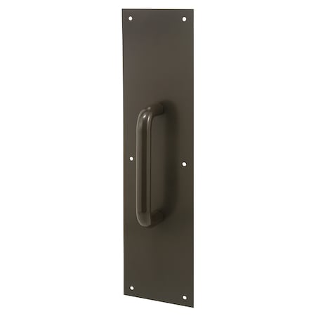 Prime-Line 4 x 16 in. Bronze Door Pull and Plate Single Plate J 4668